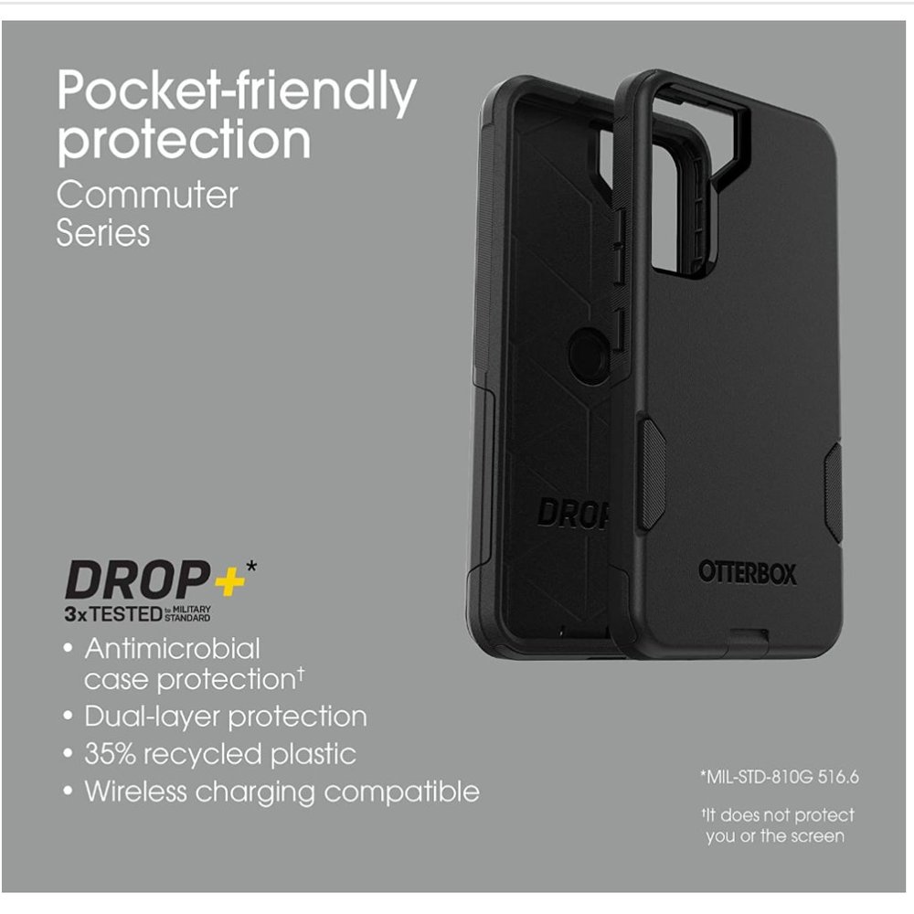 OTTERBOX Antimicrobial COMMUTER SERIES Case 4 Samsung Galaxy S22 Black BRAND NEW - Picture 3 of 5